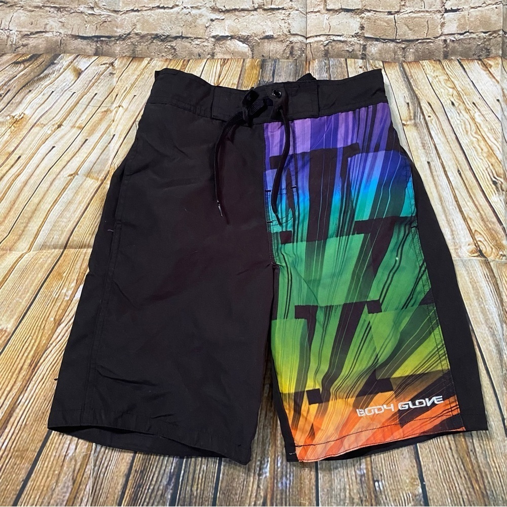Body Glove Black Purple Mesh Brief Board Swim Shorts